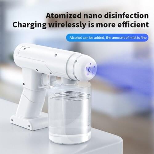 500ML Wireless Electric Sanitizer Sprayer Disinfects Blue Light Nano Steam Spray Gun Sterilizing Nano Spray Gun For Home Office