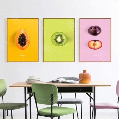 Watercolor Fruits Canvas Painting Lemon Strawberry Mango Wall Art Pictures Nordic Posters and Prints For Living Room Decoration