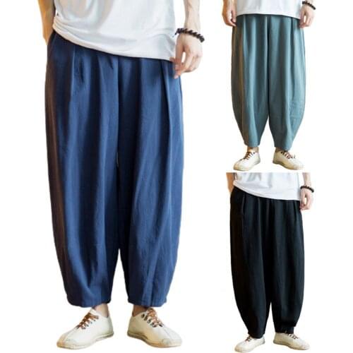 Casual pants Mens trousers pants mens sportswear pants Full-length Straight Elastic Waist Pockets Men Harem Pants Sweatpants