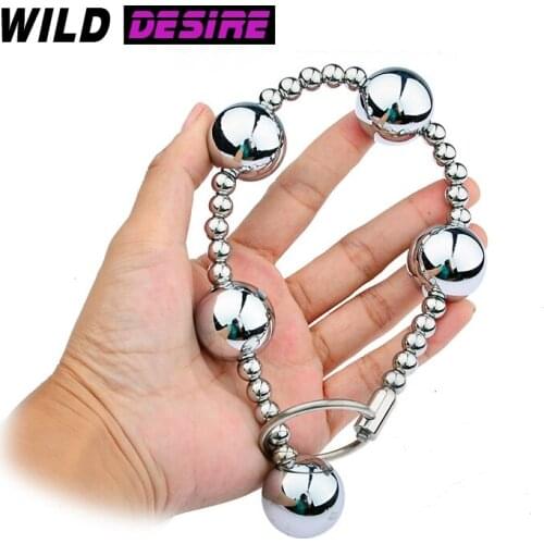 Stainless steel beads for ass Metal backyard pull beads butt plugging yin ball couples flirting sexy adult sex products Sex shop