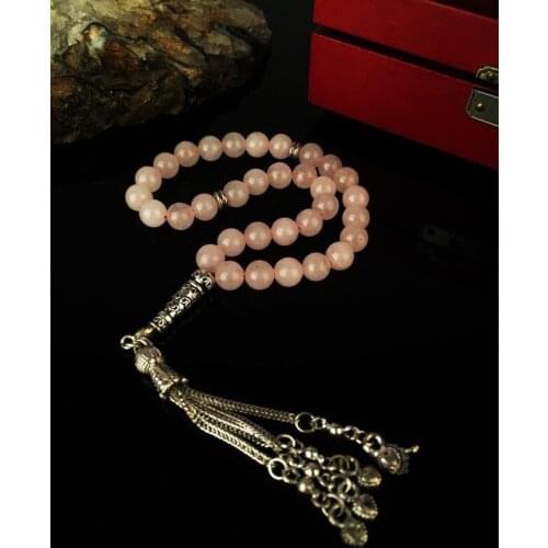 Dr stone natural stone PINK QUARTZ Rosary XAH7 439390257