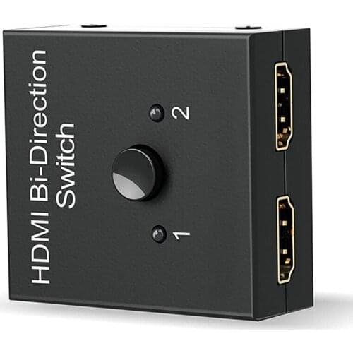 HDMI Splitter, HDMI Switch Bidirectional 2 Input to 1 Output or 1 in to 2 Out, 1080P Passthrough HDMI Switcher