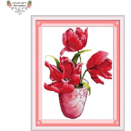 Joy Sunday H082(2) Free Shipping 14CT 11CT Stamped and Counted Home Decor The Plum Flower Needlepoints Embroidery Cross Stitch