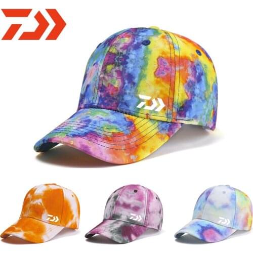 2021 New DAIWA Summer Mens Women Fashion Fishing Hat Printing Outdoor Sun Protection Hiking Cap Riding Hat Quick Dry UV Cap