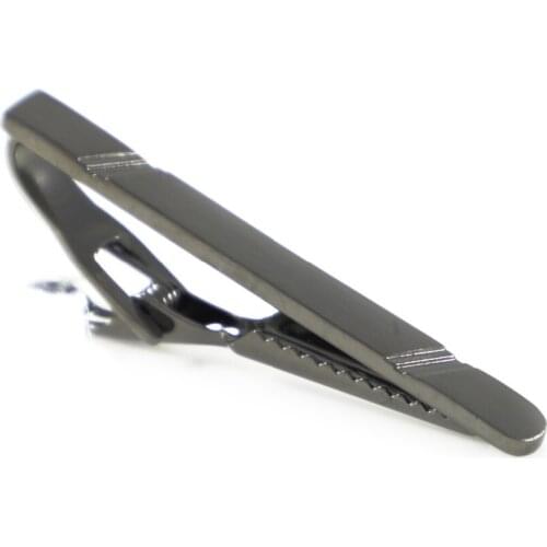 Classic Brushed Black Diagonal Groove Stripes Tie Clip Tie Bar Fathers Day Gift Tie Clip Birthday Gifts Tie Clip