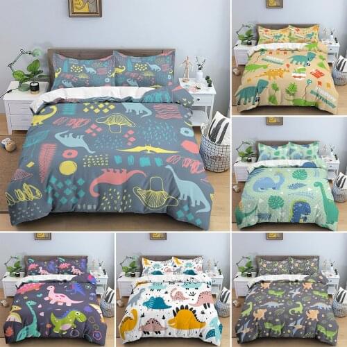 Dinosaur Pattern Bedding Set Cartoon Boy Duvet Cover And Pillowcase Single/Double Bedclothes Set Home Textiles Comforter Cover
