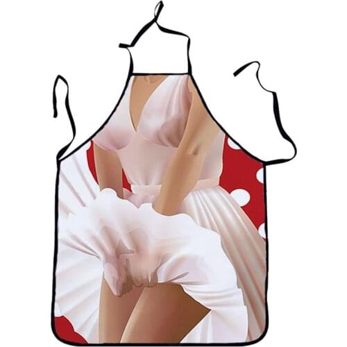 Kitchen Apron Digital Tablier Printed Bib Sexy Woman Funny Pinafore Cooking Baking Party Cleaning Cute Aprons For Women Avental