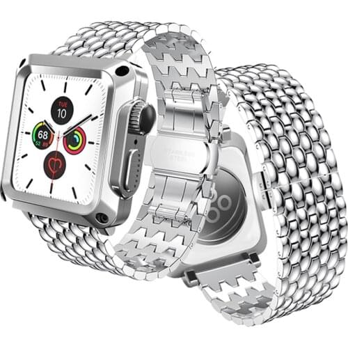 Metal Case+Strap for Apple Watch 6 5 4 SE Band 44mm 40mm Shock Resistant Protective Cover for iwatch 3 42mm 38mm Accessories