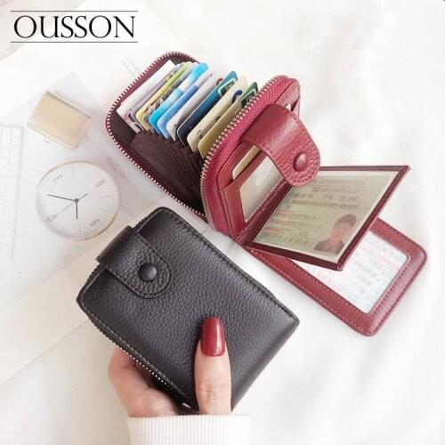 OUSSON 2020 Fashionable lightweight soft cowhide multi-layered coin purse