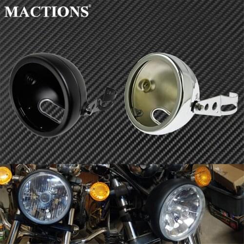 Motorcycle 5.75'' LED Headlight Mount Housing Shell Bucket Headlamp Lighthouse Cover Bracket For Harley Touring Dyna Sportster