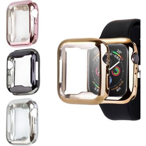 TPU Soft Shell Screen Protector Case Glass Protective Cover Frame Bumper For Apple Watch Series SE/6/5/4/3/2 38mm 40mm 42mm 44mm