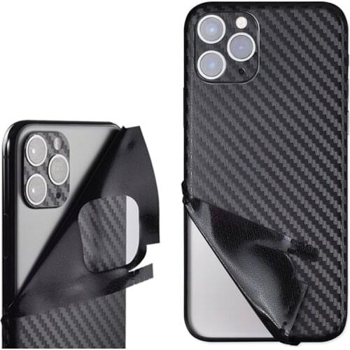 Carbon Fiber Back Skin Sticker For iPhone 12 Pro Max Mini 11 6S 6 7 8 Plus X XR XS MAX Screen Protector Stickers Cover Ice Film