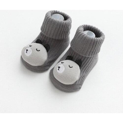Newborn Baby Non-Slip Warm Socks Spring Soft Toddler Elastic Socks Cute Cartoon Animal Floor Socks for 0-3 Years Infant Kids