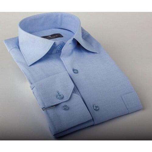 New 2020 Neckline Embroidery Mens Shirts Long Sleeve Casual Slim Fit Casual Youth Autumn Brand Clothing Dress Fashion Pocket Watch