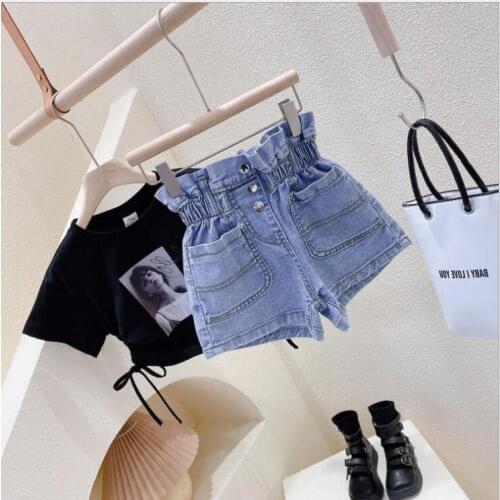 2021 new wholesale girls denim shorts summer fashion girls shorts 2-7t B404