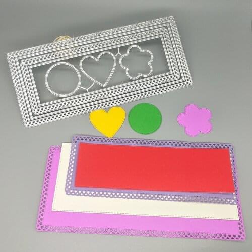 New 4-layer rectangular hollow photo frame metal cutting mold for scrapbooking engraving stamp paper card photo album decoration