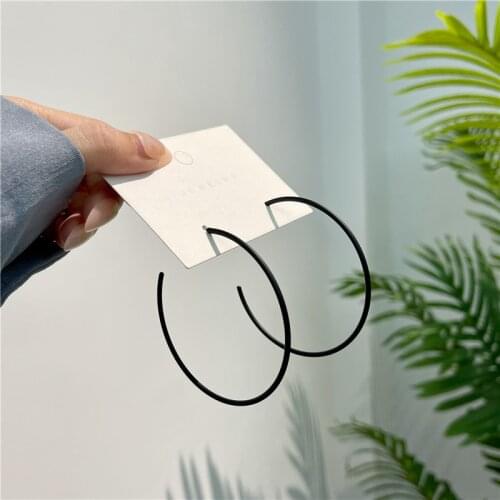 New Large Black metal Hoop Earings for Women Geometric Round Ring Earrings Trendy Party Jewelry Wholesale