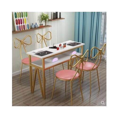 New nail art desk and chair set single simple modern nail shop table double nail art desk special economical