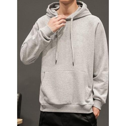 Obrix Male Casual Style Comfy Hoodie Kangaroo Pocket Hooded Full Sleeve Solid Pattern Sweatshirt For men
