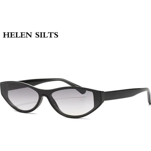 Fashion Small Cat Eye Sunglasses Women Vintage One Piece Lens Sun Glasses Female Retro Gray Plastic Eyeglasses UV400 oculos de