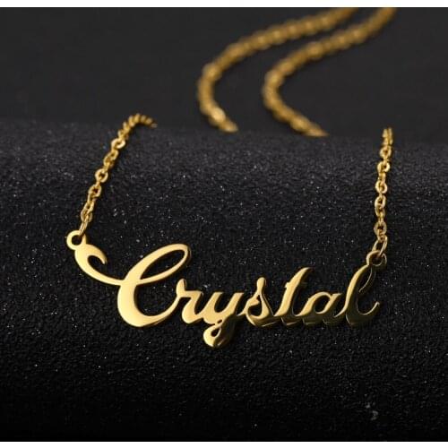 Personalized Stainless Steel Name Date Shape Necklace for Baby Girl Custom Alphabet Necklace Birthday Gift Girlfriend Jewelry