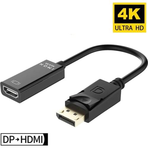 DP to HDMI 4K Cable Adapter Male To Female For HP/DELL Laptop PC Display Port to 4K 1080P HDMI Cable Adapter Converter