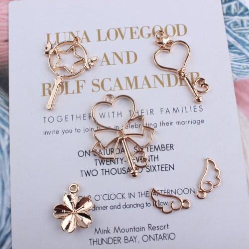 Plating Series KC Gold Magic Wand Enamel Fashion Alloy Pendant Bracelet Pendant Bracelet Necklace Accessories DIY Alloy Fittings