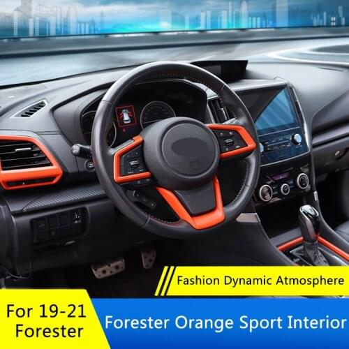 QHCP Car Sport Mode Gear Panel Dashboard Air Vent Cover Inner Door Frame Stickers For Subaru Forester 2019 2020 2021 Accessories