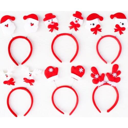 Santa Claus Christmas Decorations Headband Head Buckle Cute Snowman Bear Elk Shape For Children Christmas Party Gift MR0037