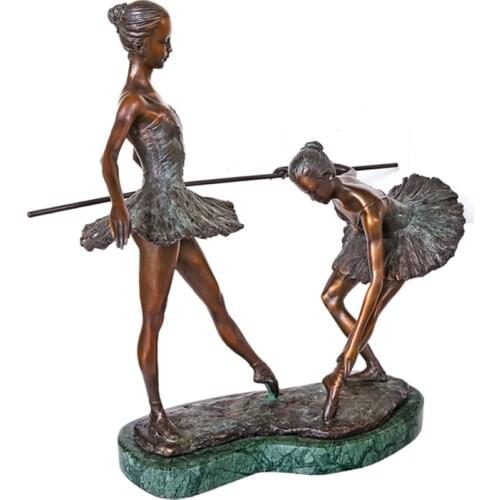 Ballet Dance Statue Bronze Girls Dancing Sculpture Modern Ballerina Art Perfect Dance Room Decor Girl Birthday Gift