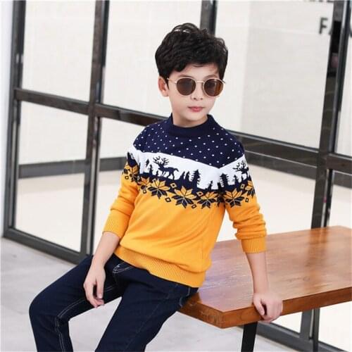New Kids Sweaters Spring Winter Baby Boys Girls Warm Knitted Bottoming Thicken Teenag Childrens Clothes School High Quality