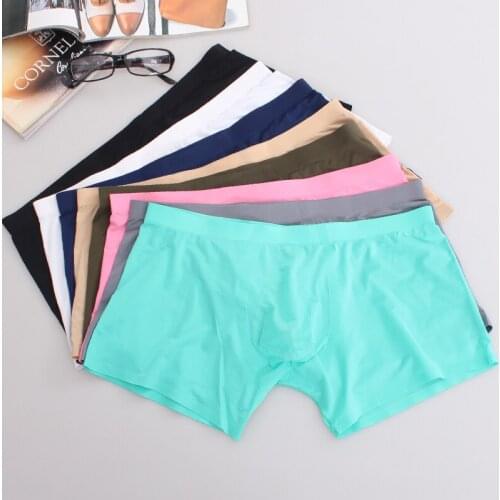 Ice Silk Boxer Sexy Men Transparent Men Underwear Low waist Slip Homme 3XL Cuecas Boxers See Through Mens Underwear Boxers Brand
