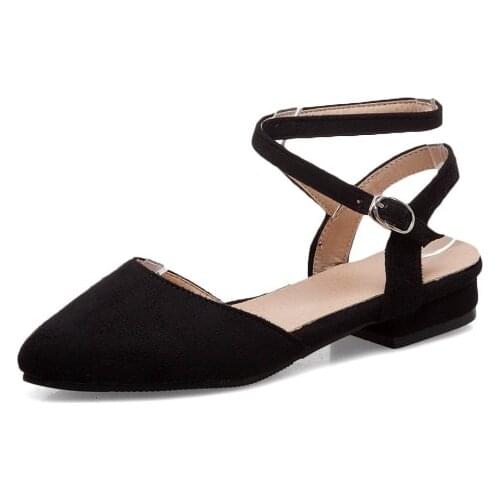 Big Size ladies high heels women shoes woman pumps Button pointed single shoe