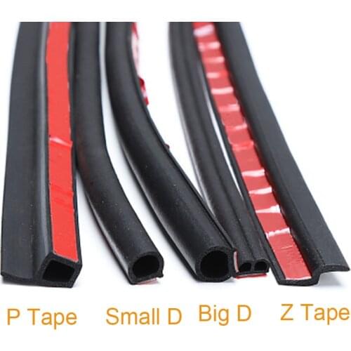 P Z D Type Automotive Door weatherstripping Door Rubber Seal Strip Car Sound Insulation 8 Meters Rubber Sealing For Car seal