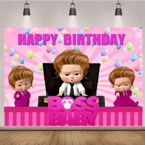 Little Girl Baby Shower Boss Photography Background Boy 1st Birthday Party Cake Backdrop for Photo Studio Vinyl Photocall Banner