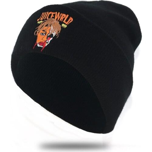 Juice Wrld 999 Beanie hat Embroidery Cotton Knitted Hat for Autumn Winter Skullies Beanies Hat Hip Hop Knit Cap unisex