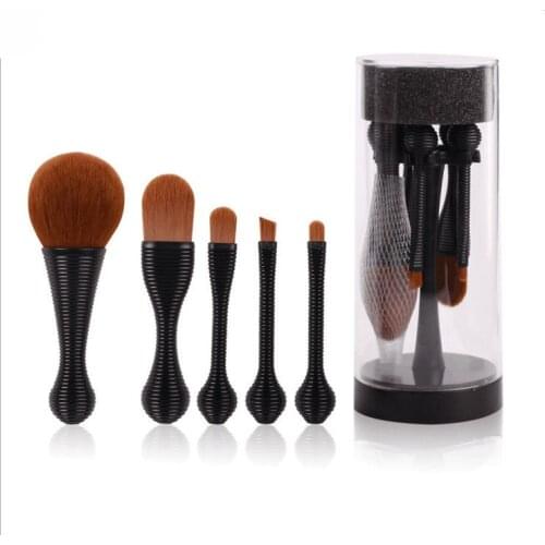 High quality professional 5pcs mini cosmetic brush kits soft synthetic hair special plastic handle luxury make up set