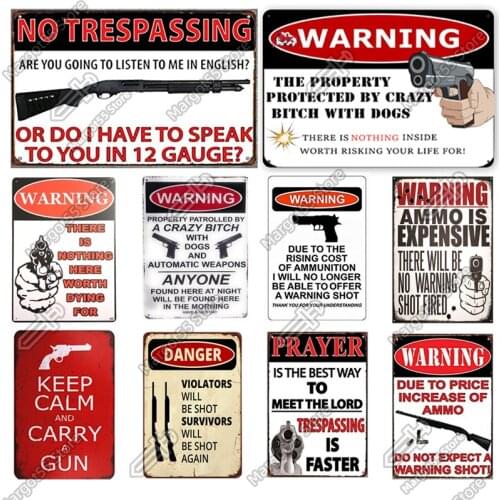 Funny Warning Tin Sign Wall Decor, The Property Protected No Trespessing Sign For Home Dorm Gym Wall Decoration Idea Gifts