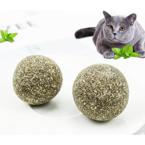 1 pc Pet Cat Natural Catnip Treat Ball Cat chasing activity ball Pet food cat smacks Cat grass ball Cat refreshing Pet supplies