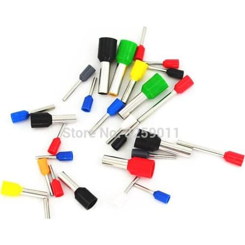 100PCS E10-12 Electrical Crimp Terminal Block Wire Connector Cable Cord End Ferrule tubular Pre-Insulating E10-12 AWG 7 10.0mm