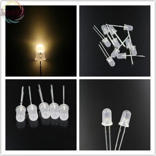 1000pcs 5MM Diffused Warm-White LED Round Top Urtal Bright Bulb Light 5MM Emitting Diodes Electronic Components Wholesale Retail
