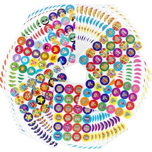 20 Sheets Smiley Face Cartoon Animal Reward Stickers Kids Scrapbooking Toys School Teacher Motivational Stickers