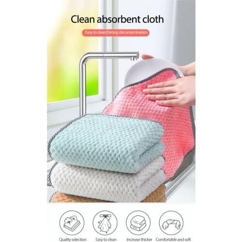5 Pcs Kitchen Daily Cleaning Cloth Absorbent Microfiber Kitchen Dish Clot Household Cleaning Wiping Towel Kichen Tool