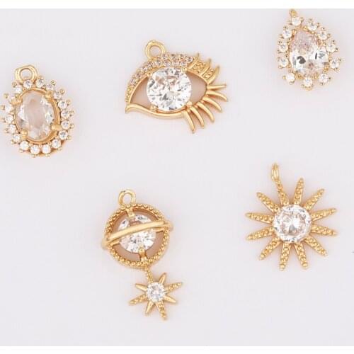 WHSOK 50Pcs Jewelry Accessories/Hand Made/Pendants/DIY Making/CZ Charms/Choose/Multi Shapes/Jewelry Findings & Components