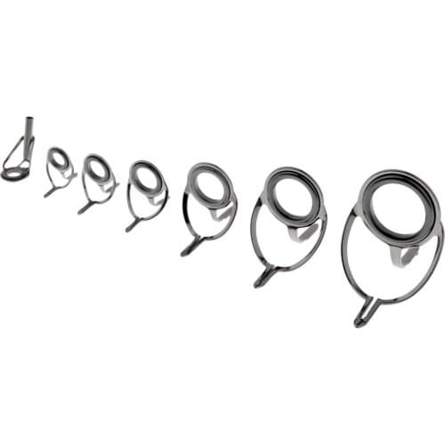 7pc 8#-25# Stainless Steel Eye Rings Fishing Rod Guides Tips Line Repair Kit