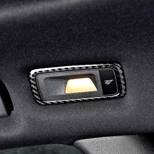 For Porsche Macan Accessories Carbon Fiber Indoor Rear Reading Lamp Frame Cover Sticker Rear Roof Lamp Panel Trim Accessories