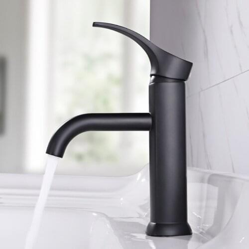 Basin Faucet Brass Taps Contemporary Single Handle Mixer Tap Bathroom Faucets Hot And Cold Water Wash Basin Black Faucet