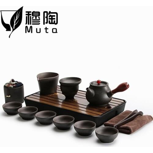 Kung Fu Tea Set Purple Sand Tea Cups Ceramic Portable Travel Teapot Set Tea Caddy + Teapot + Tea Cup Fine Gift
