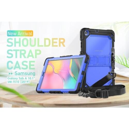 Shell For Samsung Galaxy Tab A 10.1" T510 T515 Shockproof PC+Silicone Case Funda For Tab S6 Lite P615 P610 Cover+Shoulder strap