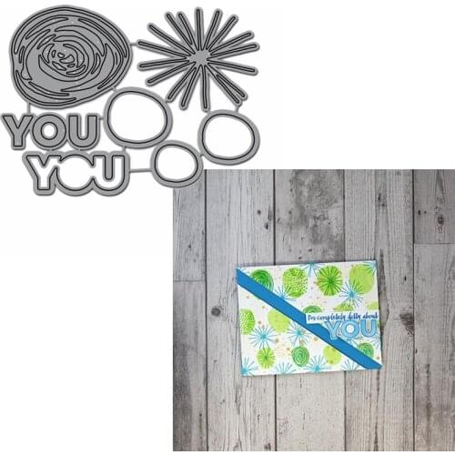 Flowers Petal Leaf Mixed Shape Metal Cutting Dies Stencils Word YOU For DIY Craft Paper Cards Album Scrapbooking Making Templat